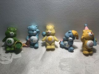 5 Vintage Care Bears Pvc Miniature Figures 1983/1984 A.  G.  C