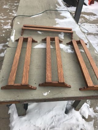 Antique Oak Church Pew Brackets For Books Or Pamphlets 24 X 9.  25