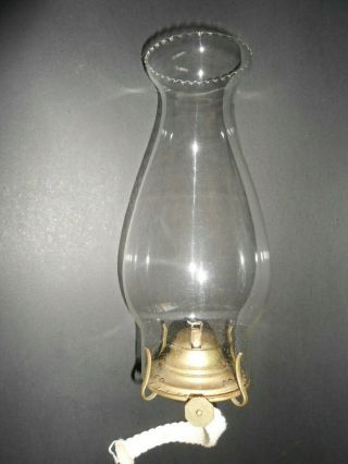 Antique Petal Top Glass Chimney With P&a 1 Oil Lamp Burner Kerosene Lamp