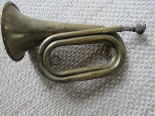 Antique Copper 3 Coil Bugle No Maker Markings With 2 Rings