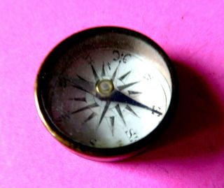 Antique Brass Miniature Travel Compass,