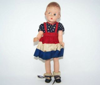 Vtg 1933 Effanbee Jointed Composition Little Girl Doll 9 - 1/2 " Side Glancing Eyes