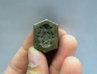 Vintage Indian Brass Bronze Jewelry Making Tool Mould Stamp Dye Wax Seal Krishna