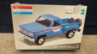 Vintage Monogram Chevy Sport Pick - Up 4x4 1/24 Scale Factory