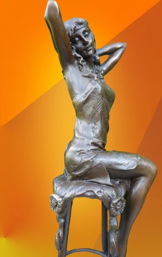 Art Deco Bronze Josephine Signed Statue Figure Figurine Hot Cast Statuette