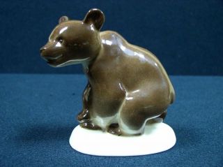 Bear Brown Porcelain Figurine Lfz Ussr Antique