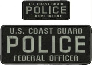 U.  S.  Coast Guard Police Federal Officer Embroidery Patch 4x10 & 2x5 Hook On Back