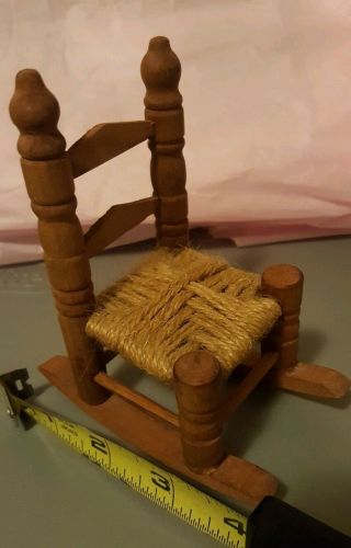 Vintage Doll House Rocking Chair Wooden