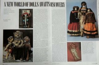 6p History Article,  Color Pics - Antique Native American Indian Dolls