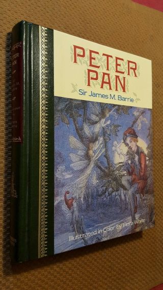 Vintage Peter Pan Book Sir James M Barrie Flora White Childrens Classics Hb Hc
