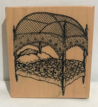 Psx Canopy Bed Quilt Antique Furniture Victorian K - 1706 Rubber Stamp