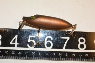 Old Early Fred Rinehart Copper Color River Runt Lure Minnow Bait Ohio Made