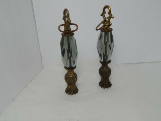 2 Antique Vintage Brass/glass Chandelier Light Fixture Neck Spacer Lamp Parts