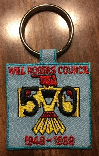 Will Rogers Council 50th Anniversary Keyring Patch 1948 - 1998