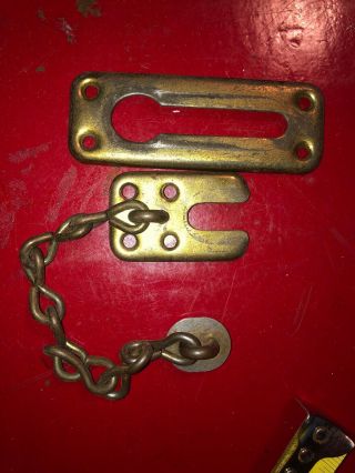 Vintage Antique Brass Chain Latch Lock For Door Antique Hardware