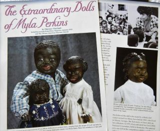 6p History Article,  Pics - Rare Leo Moss Primitive Black Dolls