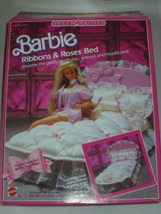 1987 Sweet Roses Barbie Ribbons & Roses Bed Complete