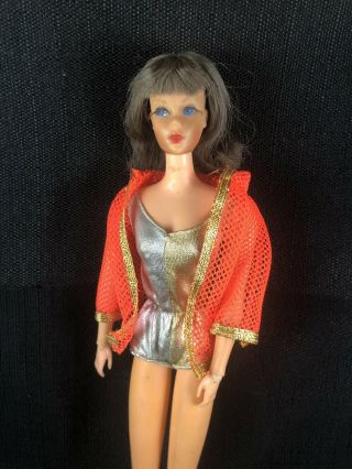 Vintage 1969 Dramatic Living Barbie Brunette Hair Mod