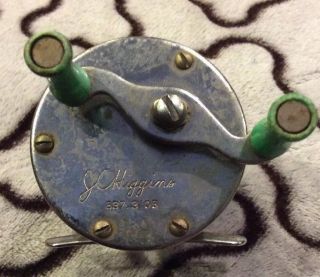 J.  C.  Higgins Baitcaster 537.  3105 Vintage Reel Silver With Green Handles