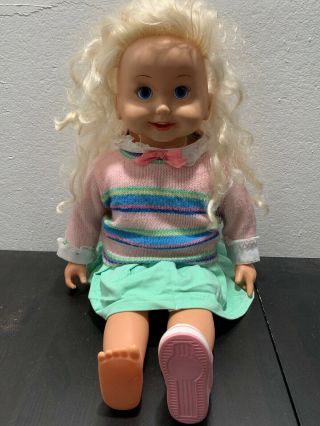 Vintage 1986 Playmates Cricket 25 " Talking Doll With Cassette,