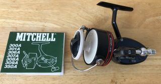 Vintage Mitchell 300a Red Line Spinning Reel Made In France