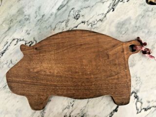 Vintage Wood Pig Cutting Board Primitive Farmhouse 20”x12” Large
