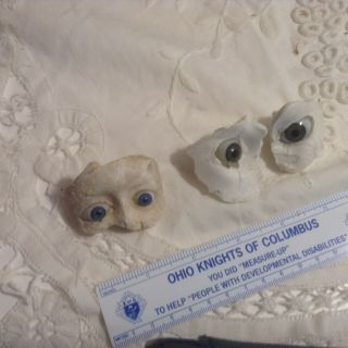 2 Pair Antique Glass Eyes For A Parian Head Or Paper Mache Head Doll