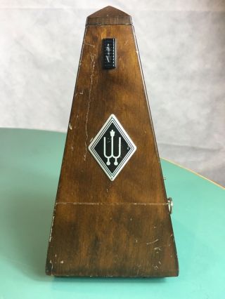 Vintage Wittner Wooden Cased Metronome,  Made In Germany W/ Clock Work Movement