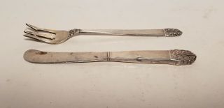 2 Pc Antique Sterling Silver Fork & Knife - Northern Lights - International Sterling