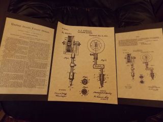 1891 Tattooing Machine Us Patent Art Print Gun Needle Tattoo Artwork O 