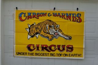 Vintage 1980s Circus Poster Banner Carson Barnes