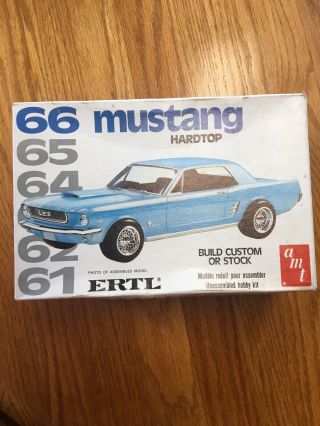 1966 Ford Mustang Hardtop - Opened,  Partially Assembled Model Car Kit By Amt Ertl