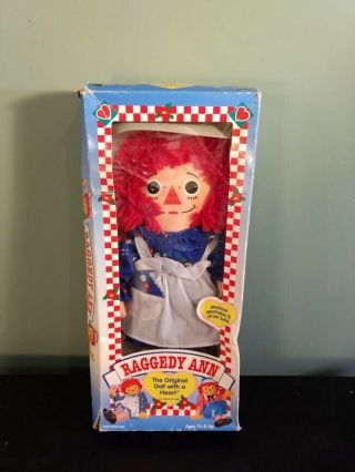 Vintage 12 " Raggedy Ann Doll By Johnny Gruelle 1996 1987 Hasbro