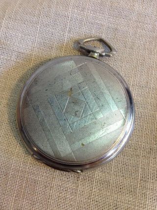 Vintage Antique Pocket Watch Case Nickel Chrome Swiss Made