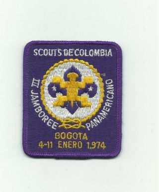 International Scout 1974 3rd Panamerican Jamboree Bogota Colombia Patch Badge