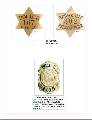 CHICAGO POLICE Chronology of Badges by Lucas 2