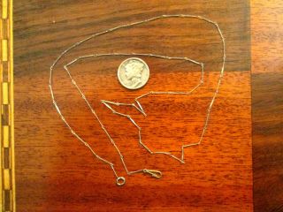 Antique Solid 10k White Gold Necklace Chain 24 " Long 0.  4 Grams