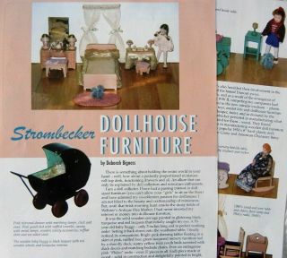 Rare History Article,  Color Pics - Antique Strombecker Doll House Dolls