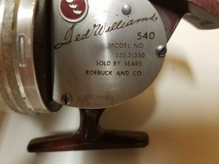 Ted Williams Vintage Fishing Reel Model 540 Sears HTF - MADE IN USA 2