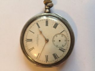 Antique Pocket Watch,  A W W Co.  Waltham,  Mass.  American Waltham,  Traveller Silver 84