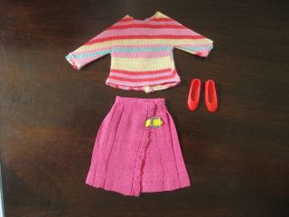 Barbie Vintage Francie Fashion Doll Outfit Hi Teen 1272 Top Skirt Shoes