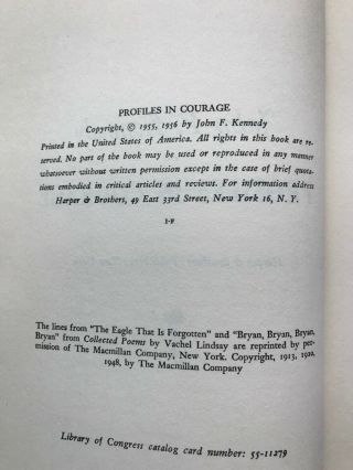 Profiles in Courage JFK John F Kennedy Early Edition I - F 1956 8
