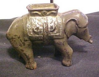 Antique Cast Iron Elephant Penny Bank