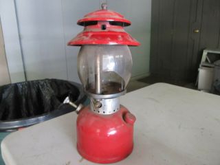 Vintage Coleman 200a Camping Lantern Red Broken Globe/glass Missing Parts?