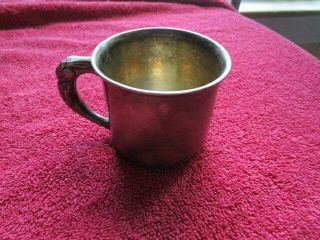 Vintage S B Saart 719 Sterling Silver Baby Cup With Peter Rabbit Handle Signed