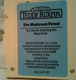 7 Vintage 1985 Tape Cartridges Teddy Ruxpin Mushroom Forest Boggley Woods Wooly 2