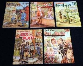 FIVE 1970 Vintage Issues 27 - 31 SEX TO SEXTY Risque ADULT Humor Magazines 2