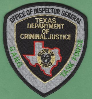Texas Department Of Criminal Justice Gang Task Force Police Patch