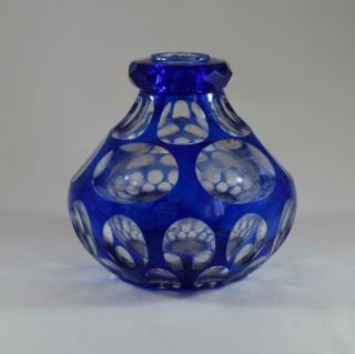 Antique Victorian Blue Bohemian & Czech Art Glass Vase