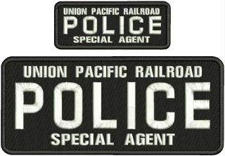 Union Pacific Railroad Police Special Agent Patch 4x10 " And 2x5 Hook On Back